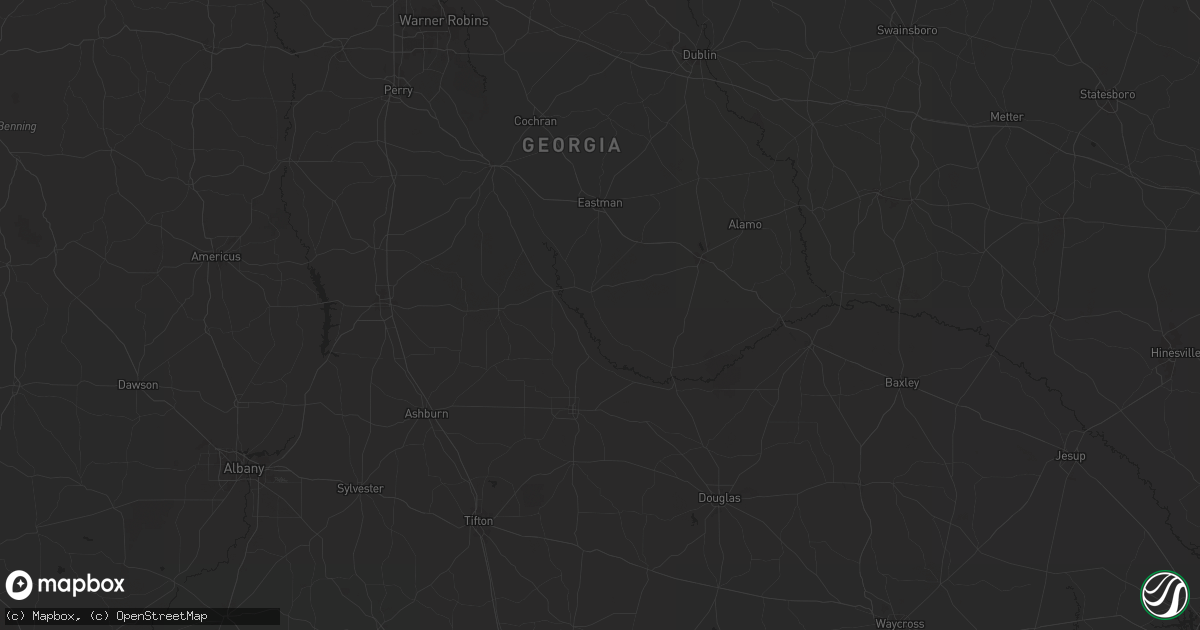 Hail map in Rhine, GA on November 23, 2025