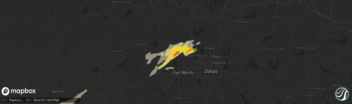 Hail map in Rhome, TX on November 23, 2025