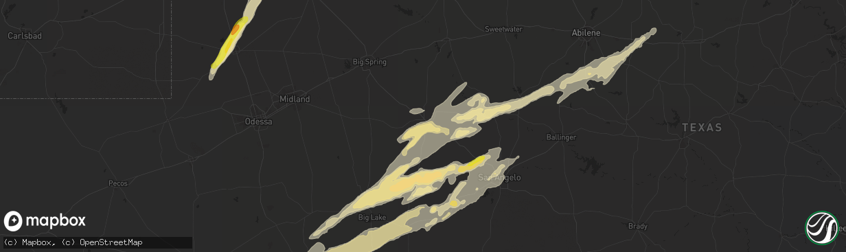 Hail map in Sterling City, TX on November 23, 2025