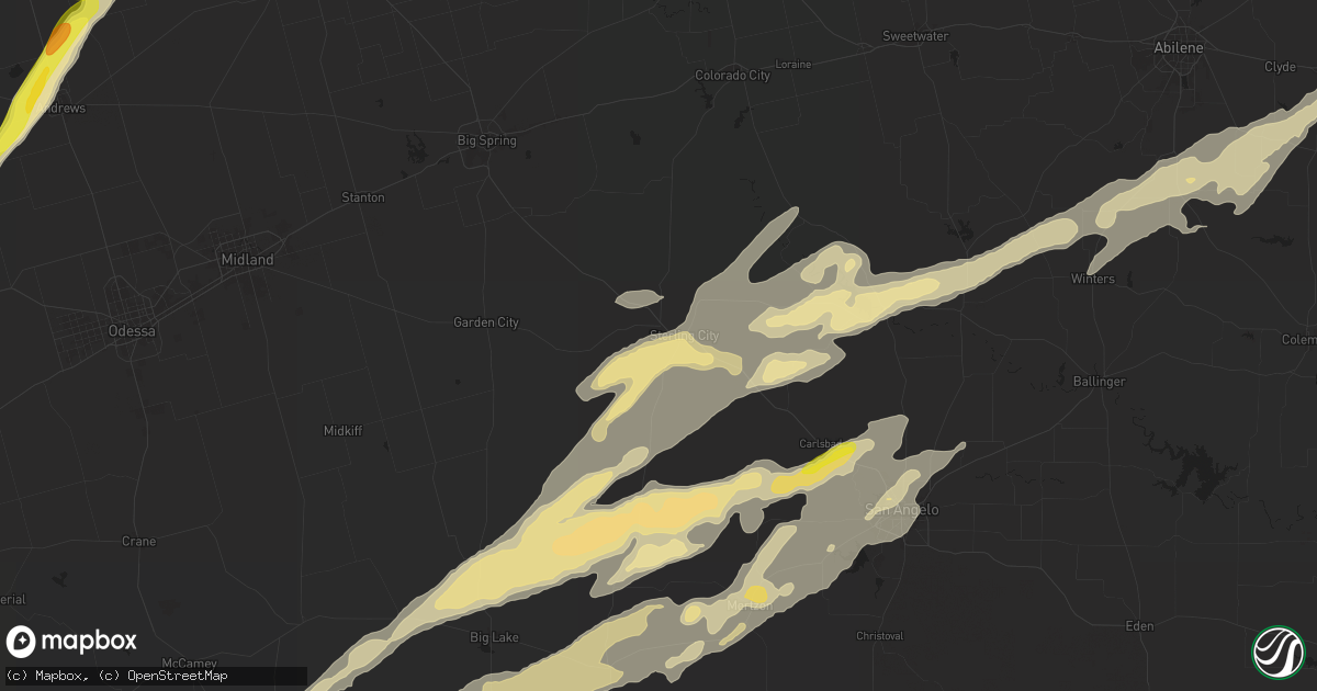 Hail map in Sterling City, TX on November 23, 2025