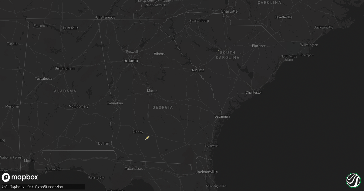 Hail map in Georgia on November 24, 2014