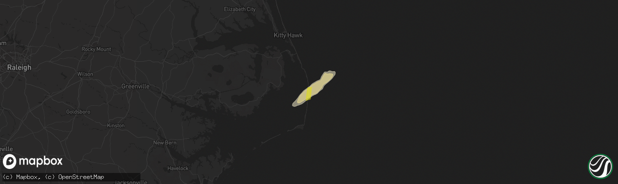 Hail map in Waves, NC on November 24, 2018