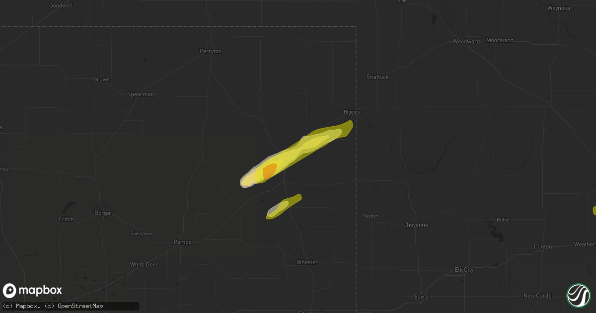 Hail map in Canadian, TX on November 24, 2020