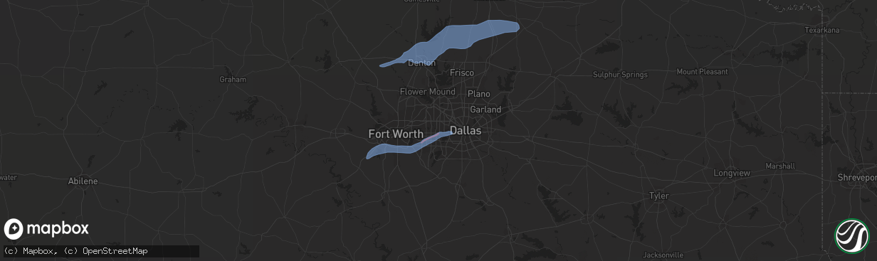 Hail map in Grand Prairie, TX on November 24, 2020