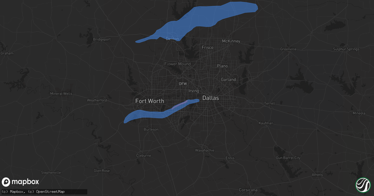 Hail map in Grand Prairie, TX on November 24, 2020