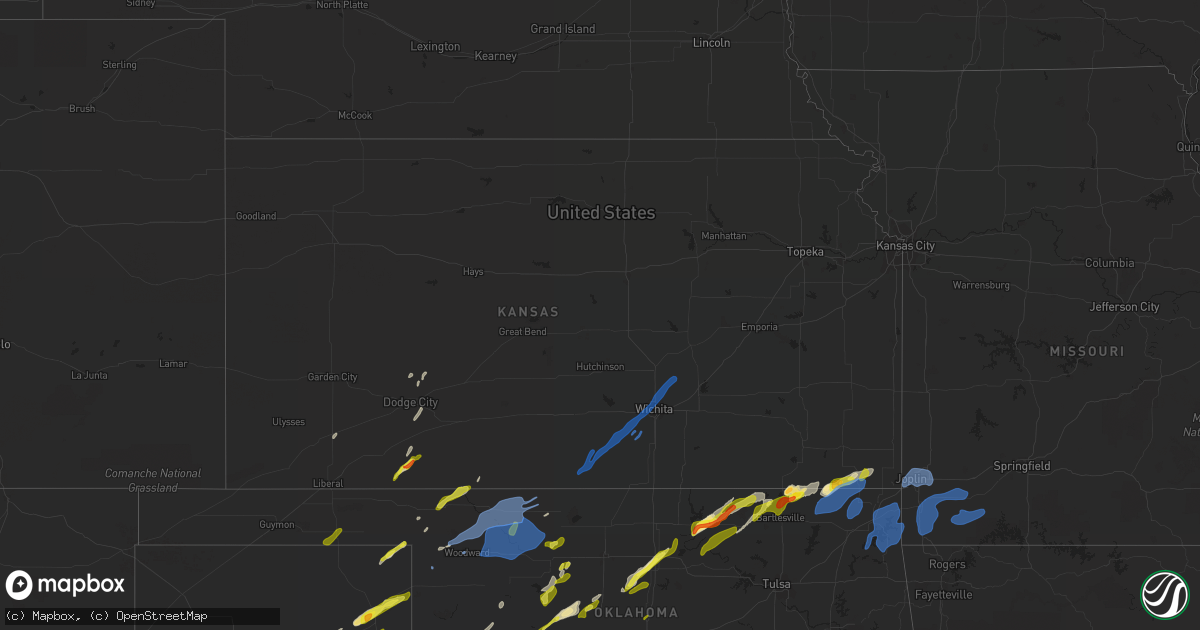 Hail map in Kansas on November 24, 2020