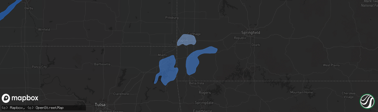 Hail map in Neosho, MO on November 24, 2020