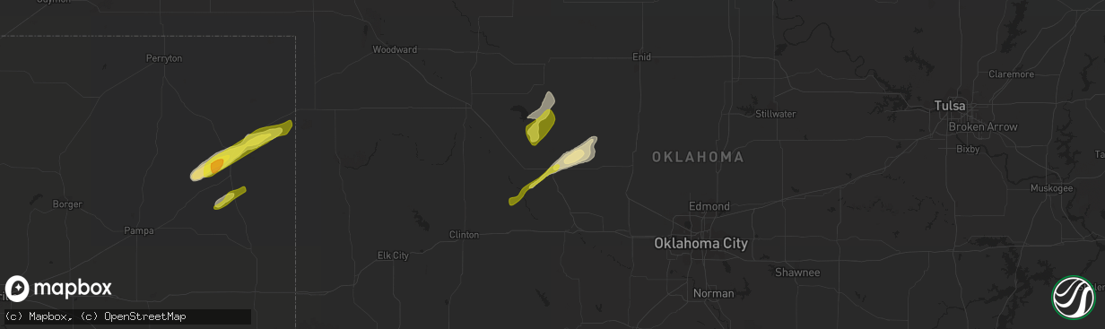 Hail map in Watonga, OK on November 24, 2020