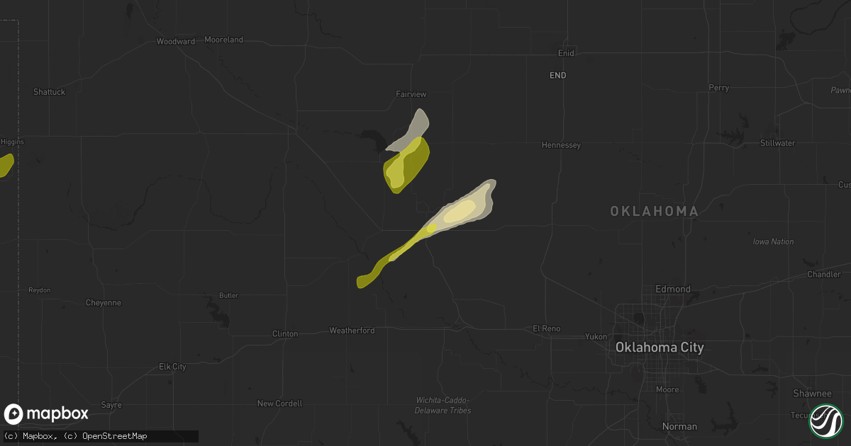 Hail map in Watonga, OK on November 24, 2020