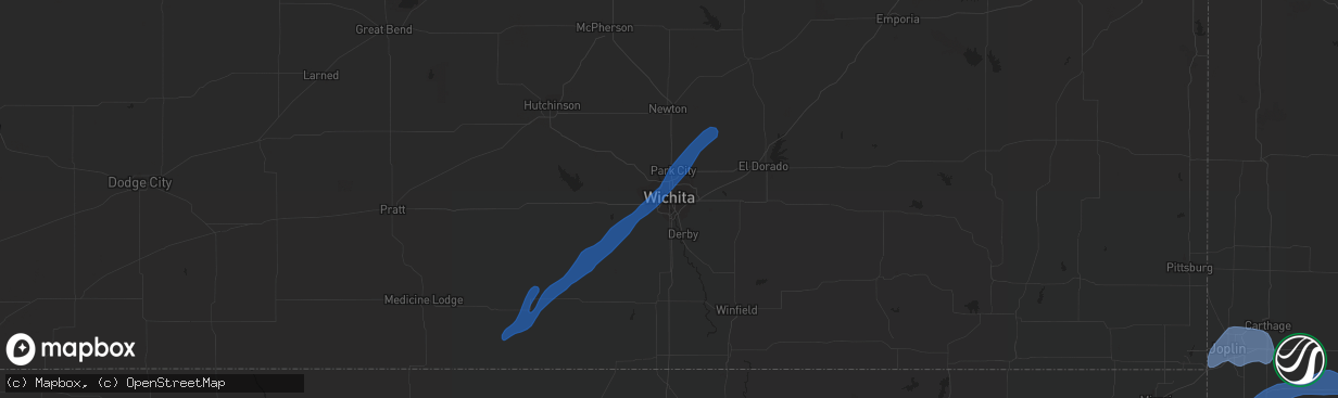 Hail map in Wichita, KS on November 24, 2020