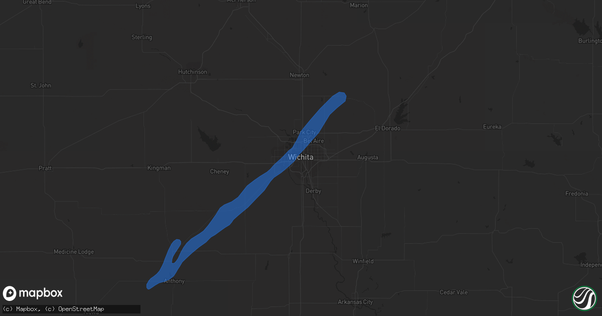 Hail map in Wichita, KS on November 24, 2020