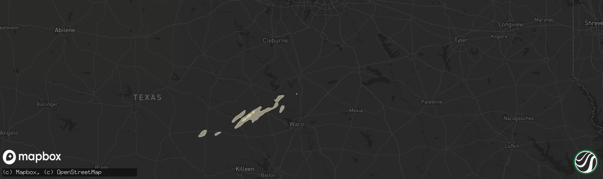 Hail map in Abbott, TX on November 24, 2025