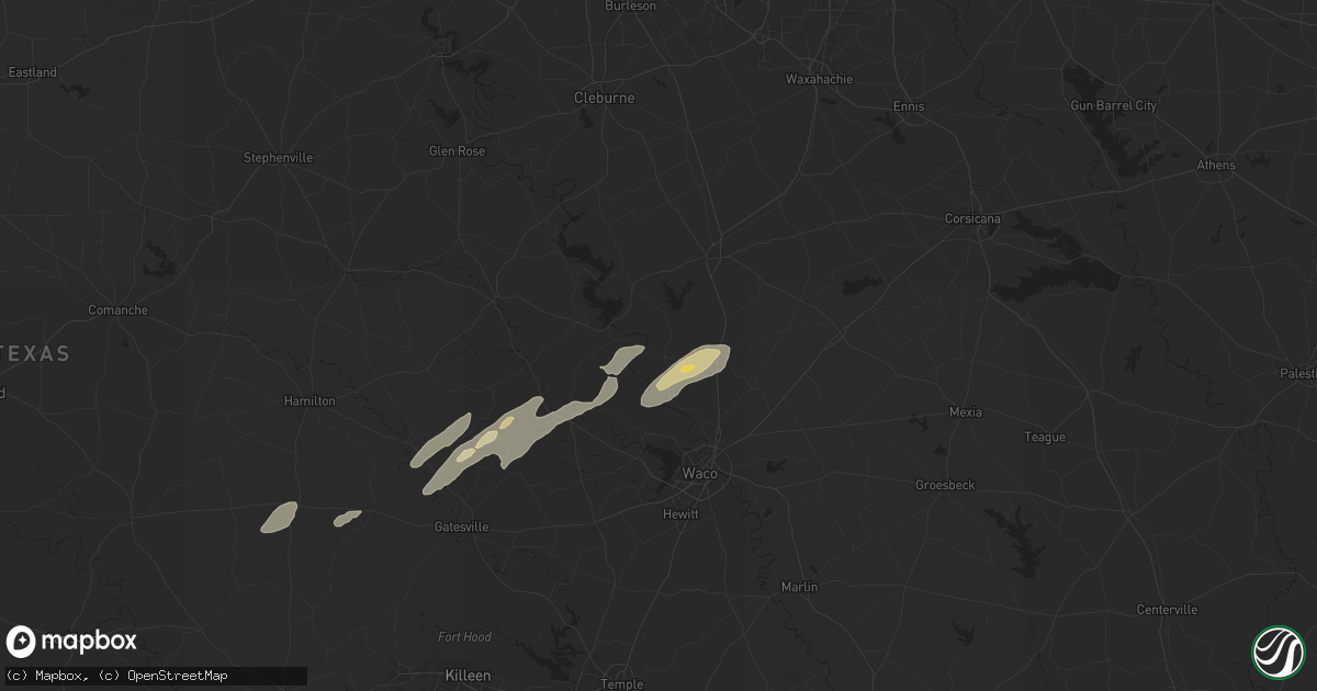 Hail map in Aquilla, TX on November 24, 2025