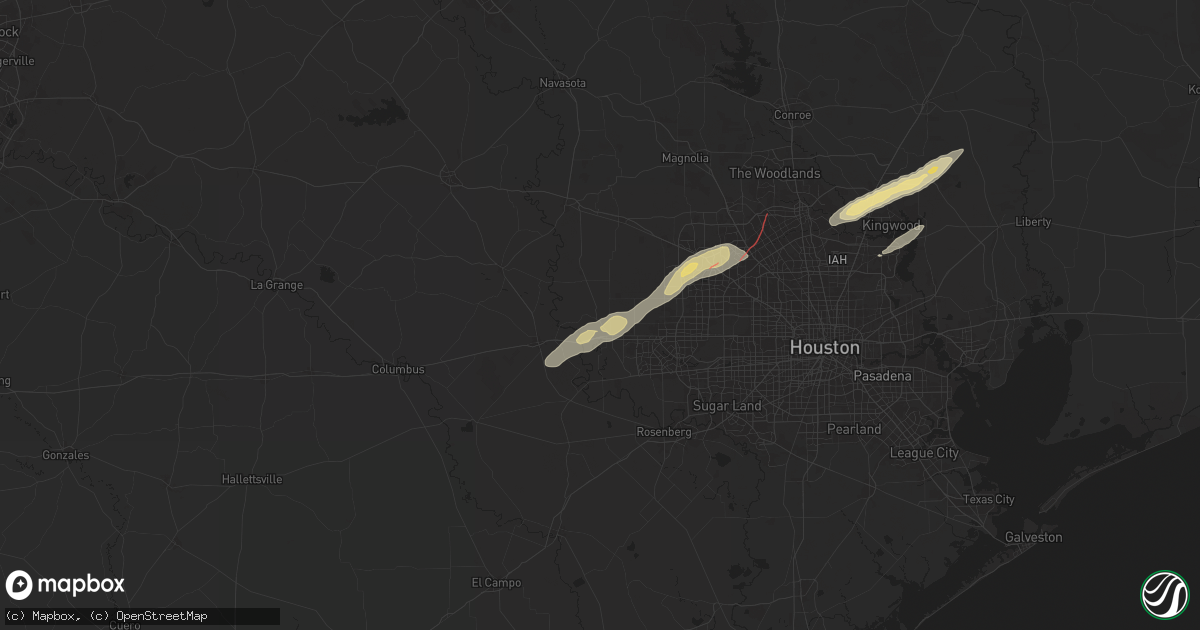 Hail map in Brookshire, TX on November 24, 2025