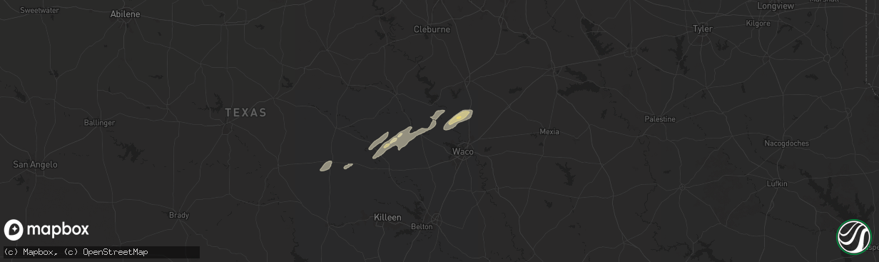 Hail map in China Spring, TX on November 24, 2025