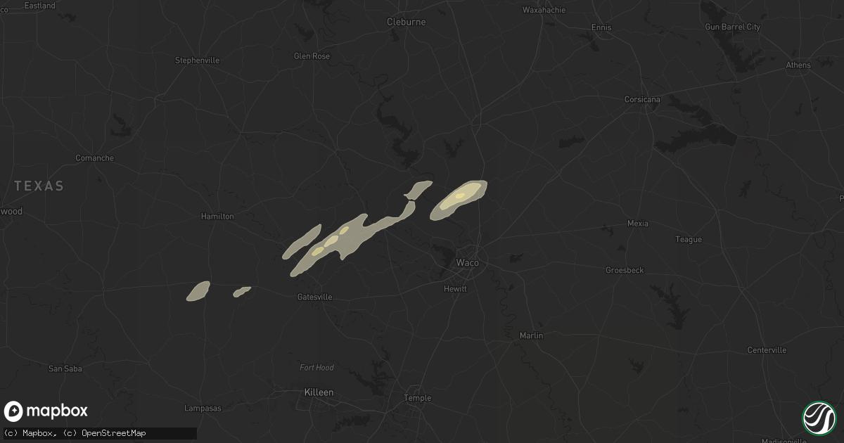 Hail map in China Spring, TX on November 24, 2025
