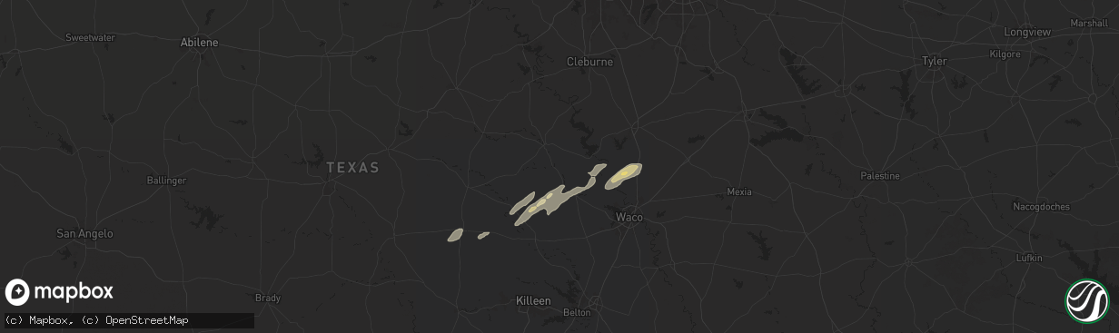 Hail map in Clifton, TX on November 24, 2025