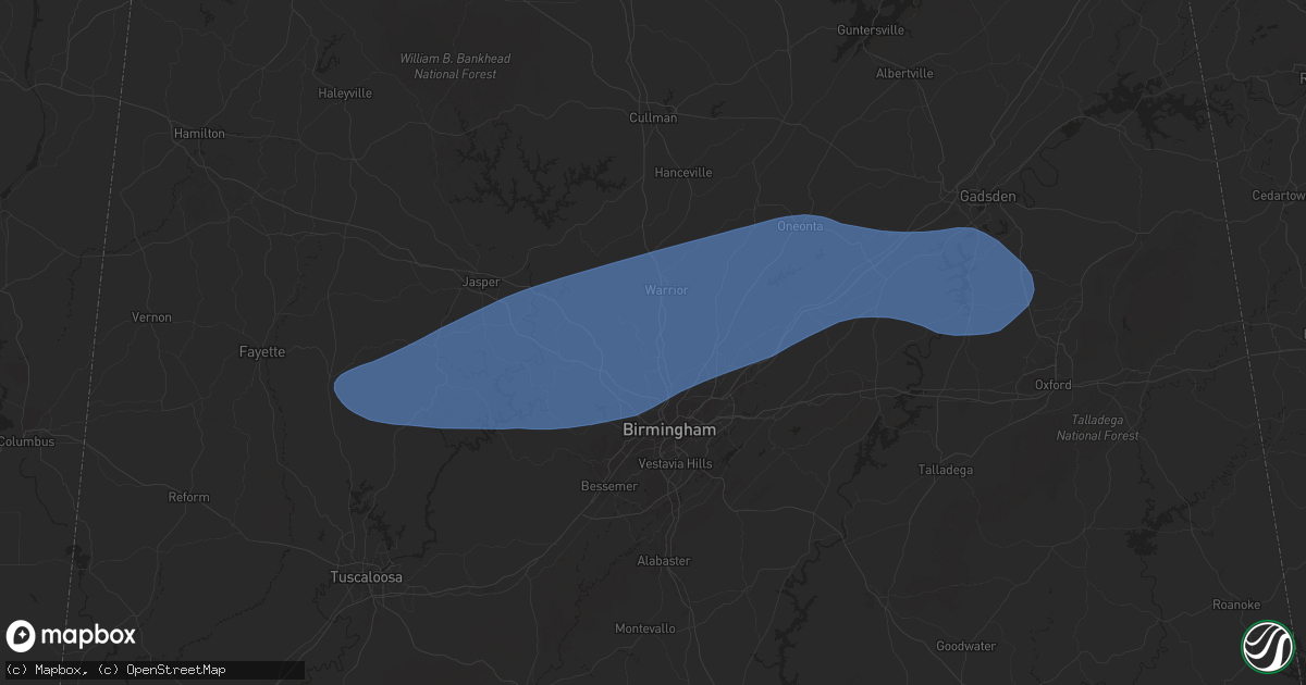 Hail map in Gardendale, AL on November 24, 2025