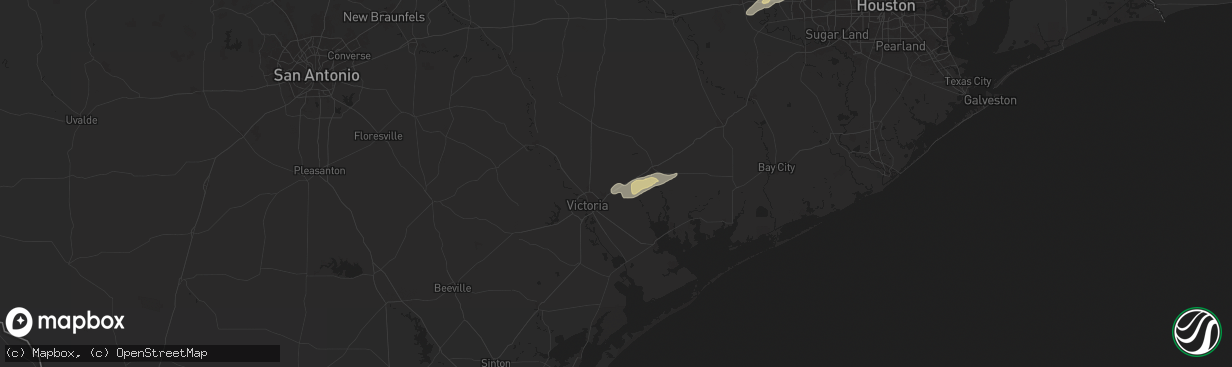 Hail map in Inez, TX on November 24, 2025