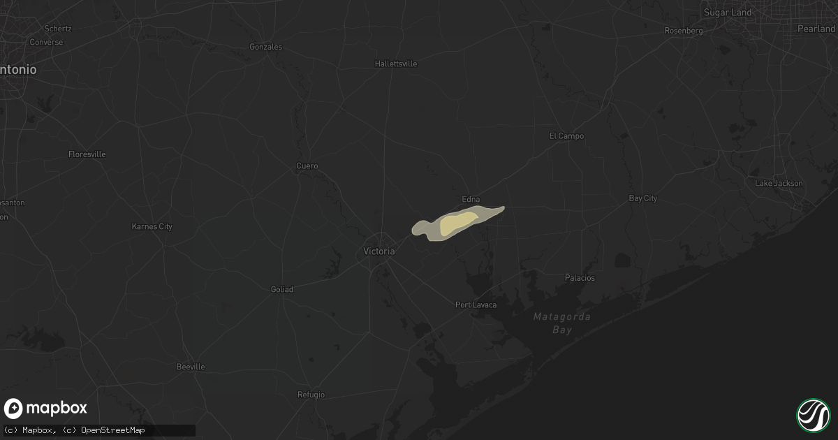 Hail map in Inez, TX on November 24, 2025