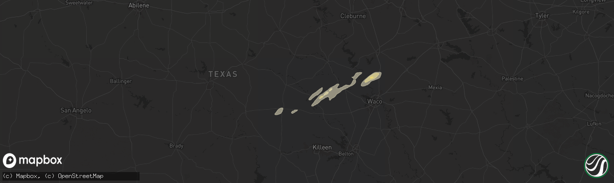 Hail map in Jonesboro, TX on November 24, 2025