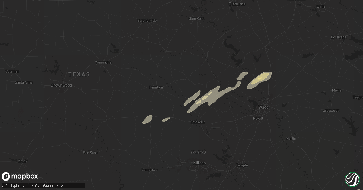 Hail map in Jonesboro, TX on November 24, 2025