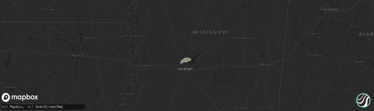 Hail map in Madison, MS on November 24, 2025