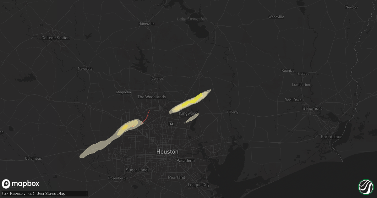 Hail map in New Caney, TX on November 24, 2025
