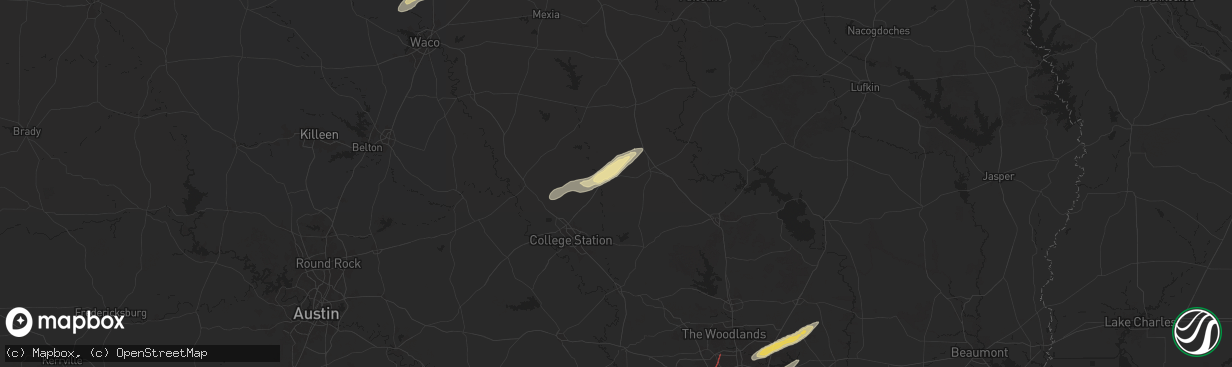 Hail map in North Zulch, TX on November 24, 2025