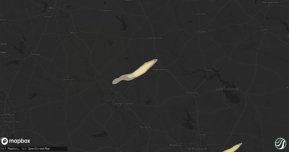 Hail map in North Zulch, TX on November 24, 2025
