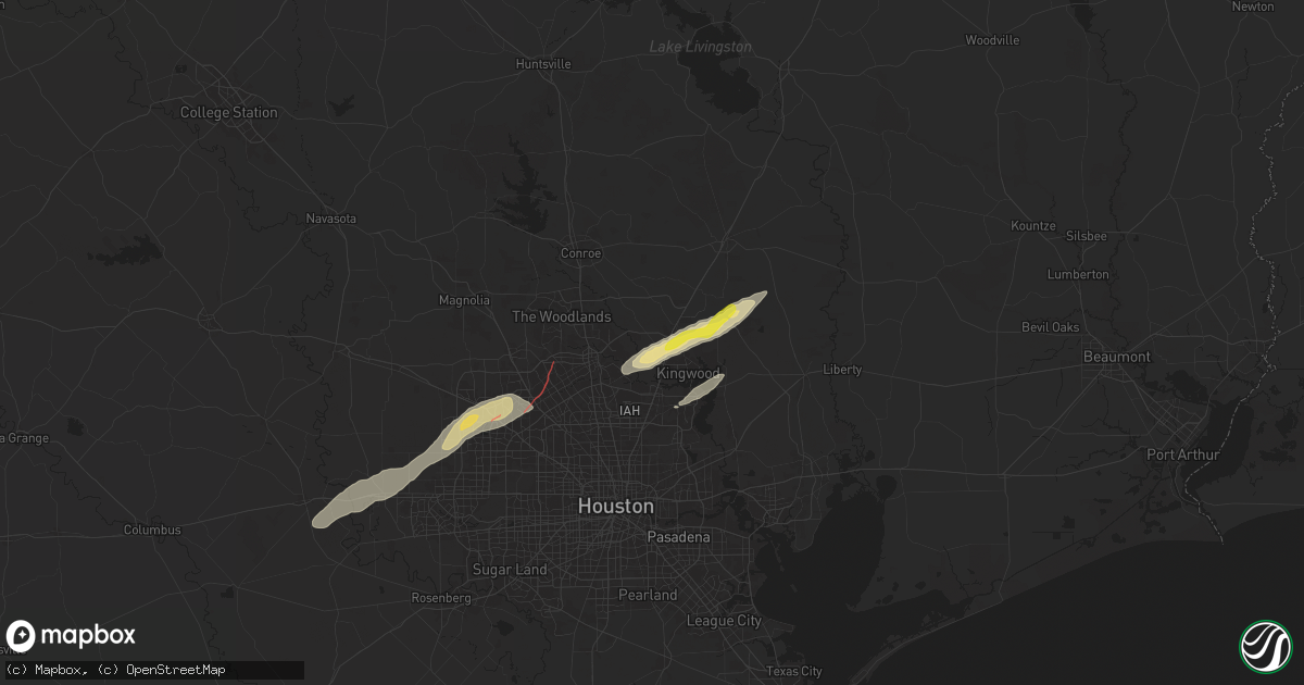 Hail map in Porter, TX on November 24, 2025