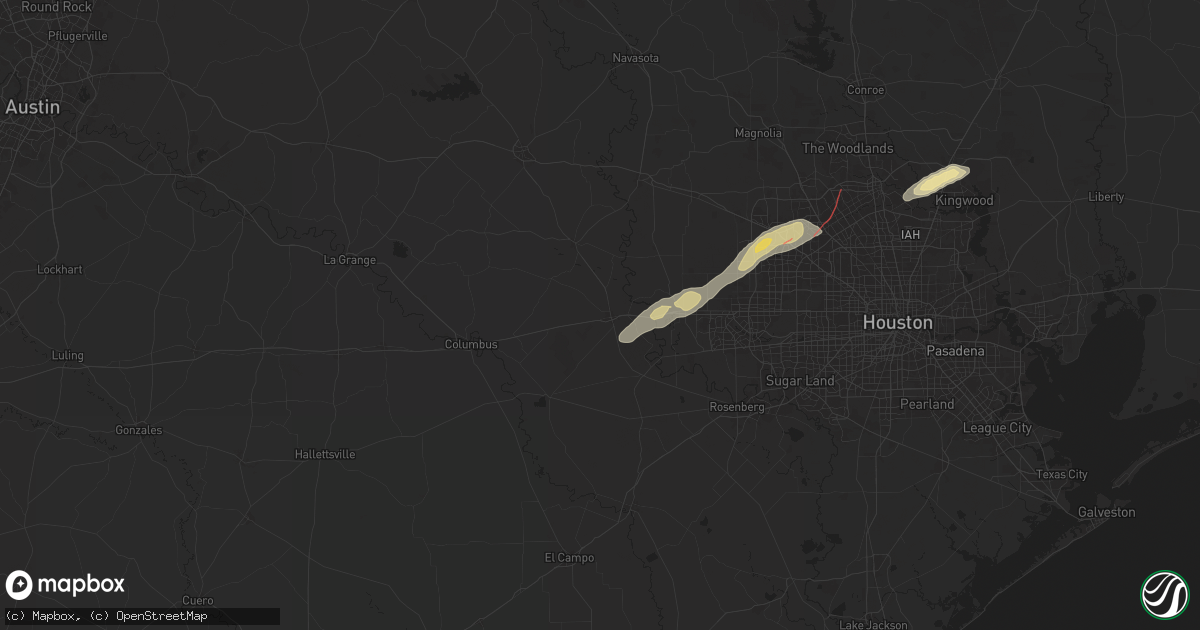 Hail map in Sealy, TX on November 24, 2025
