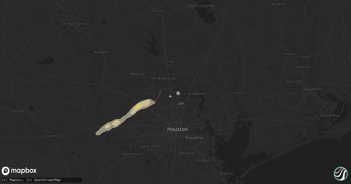 Hail map in Spring, TX on November 24, 2025