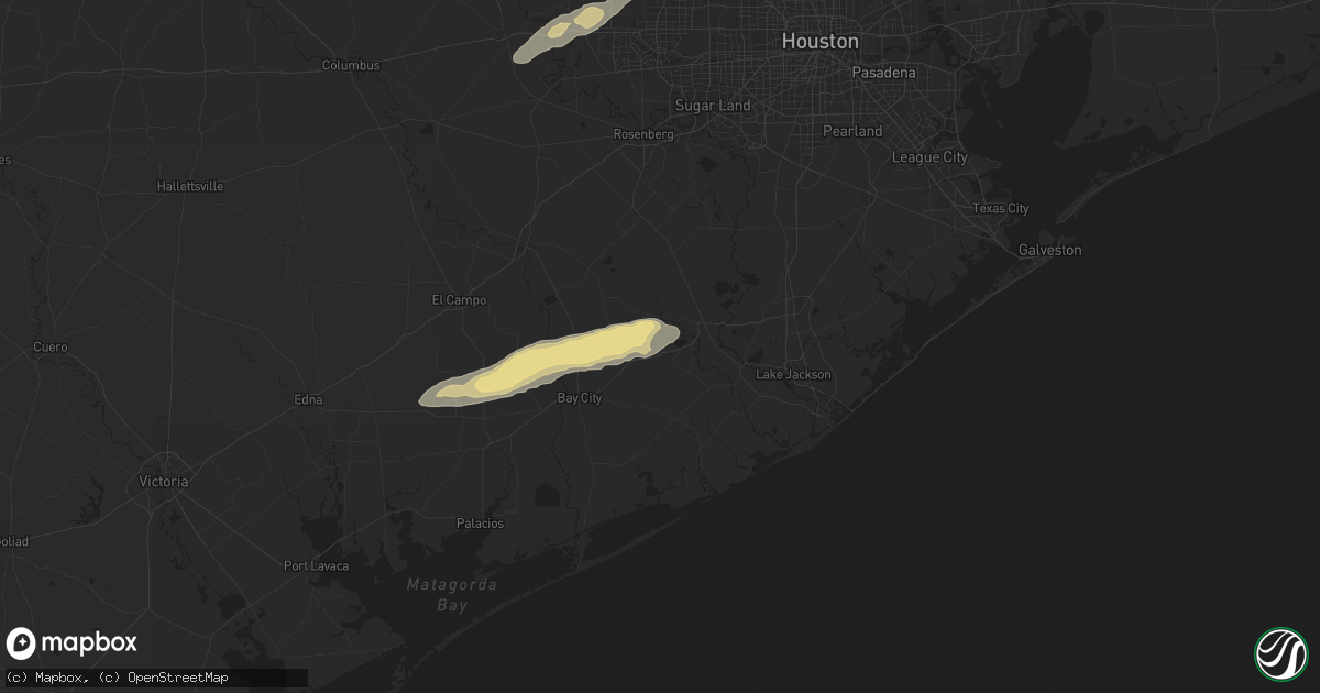 Hail map in Sweeny, TX on November 24, 2025