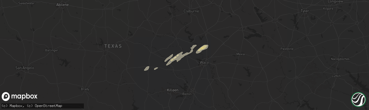 Hail map in Valley Mills, TX on November 24, 2025