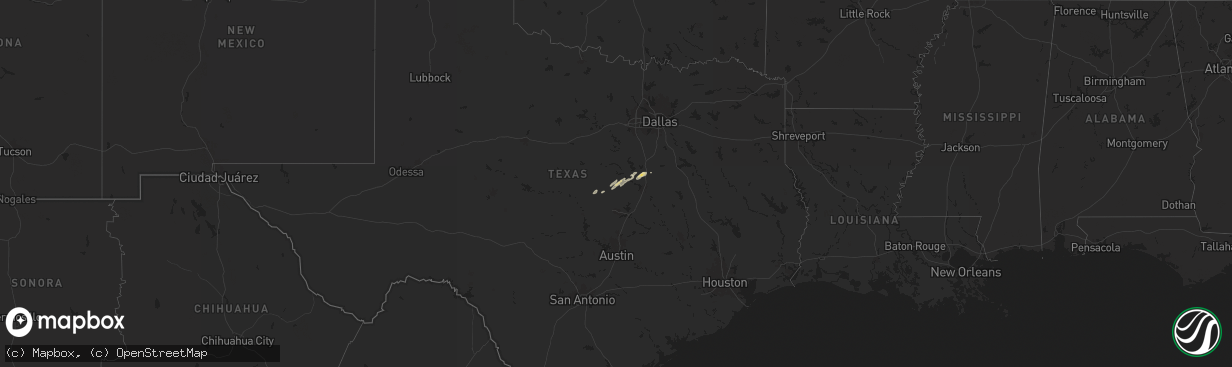 Hail map on November 24, 2025