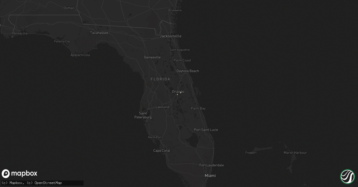 Hail map in Florida on November 25, 2014