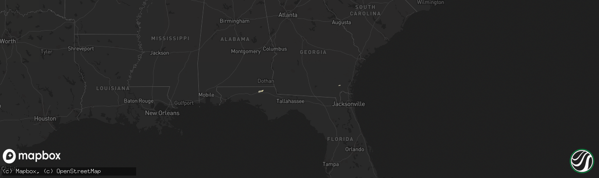 Hail map in Florida on November 25, 2018