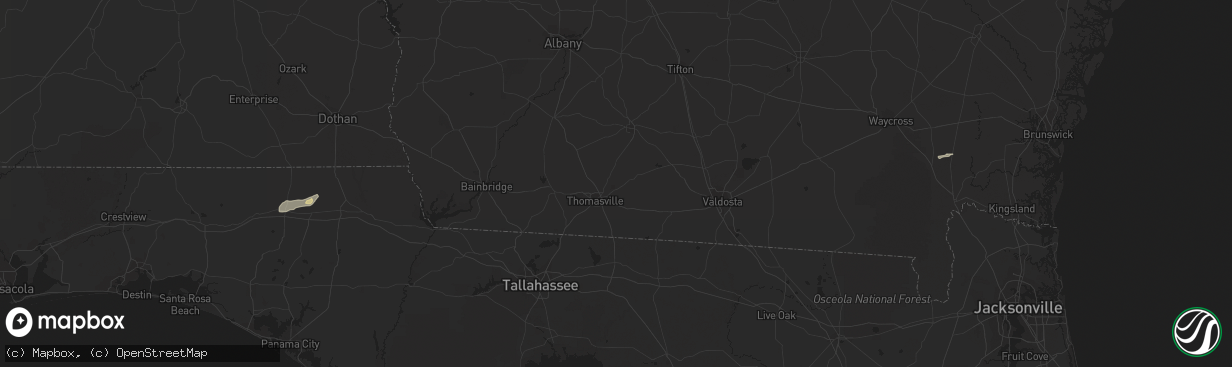 Hail map in Folkston, GA on November 25, 2018