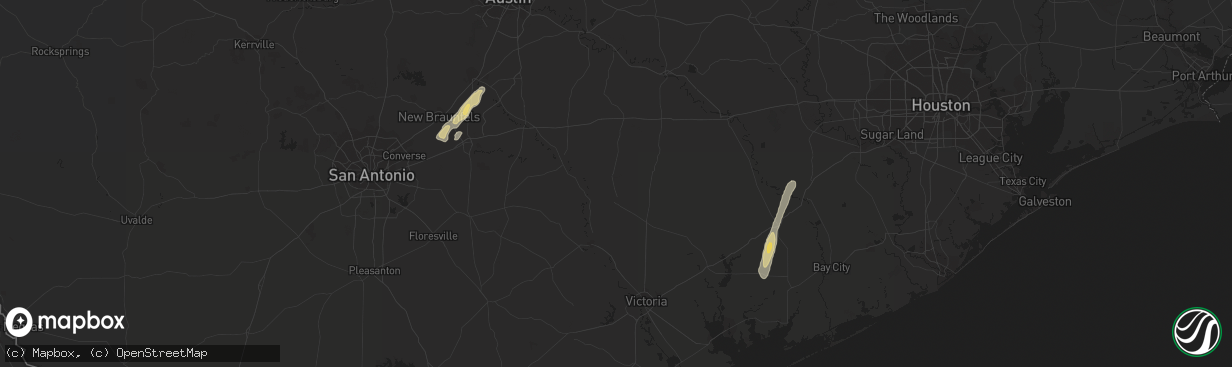 Hail map in Martindale, TX on November 25, 2022