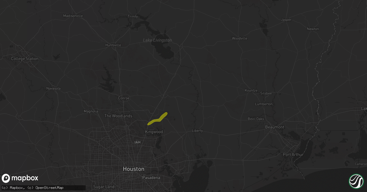 Hail map in Cleveland, TX on November 25, 2025