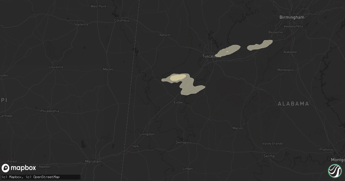 Hail map in Eutaw, AL on November 25, 2025