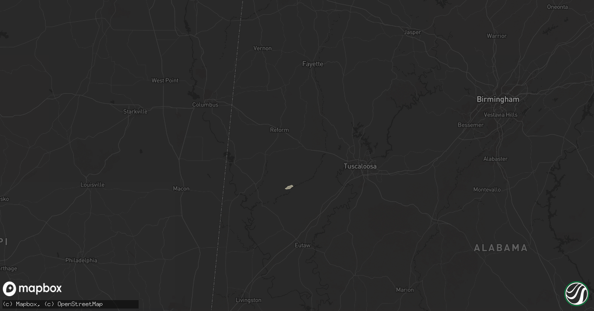 Hail map in Gordo, AL on November 25, 2025