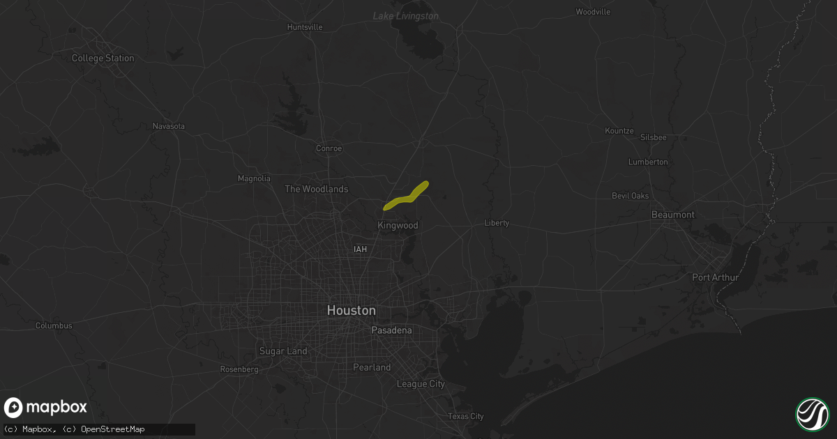 Hail map in Huffman, TX on November 25, 2025