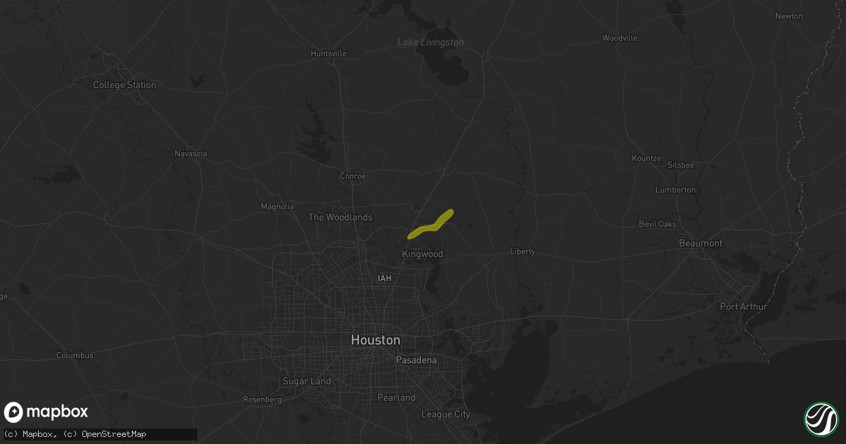 Hail map in New Caney, TX on November 25, 2025