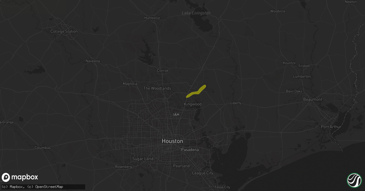 Hail map in Porter, TX on November 25, 2025