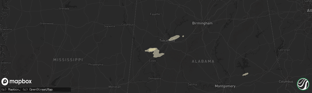 Hail map in Ralph, AL on November 25, 2025