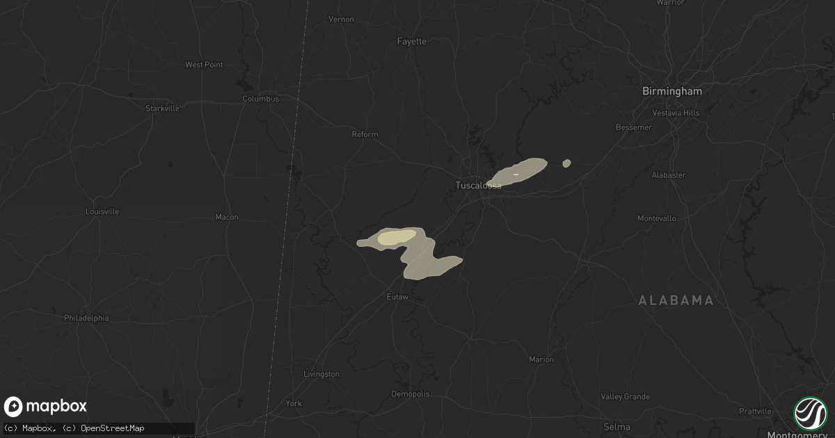 Hail map in Ralph, AL on November 25, 2025