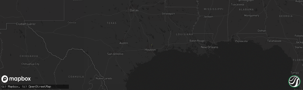 Hail map on November 25, 2025
