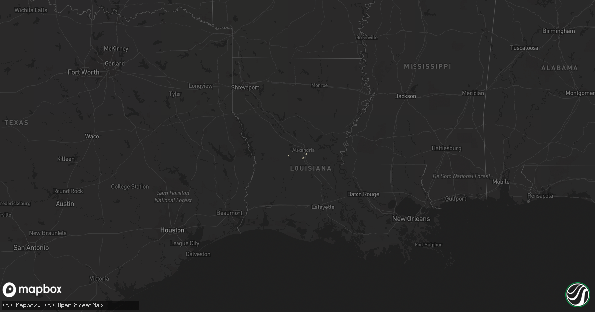 Hail map in Louisiana on November 26, 2011